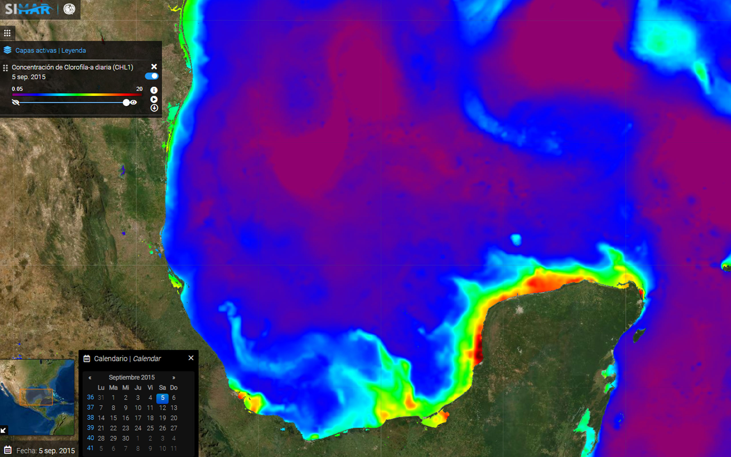 1.4.2.2. Sistema Satelital de Alerta Temprana de Florecimientos de Fitoplancton (mareas rojas)